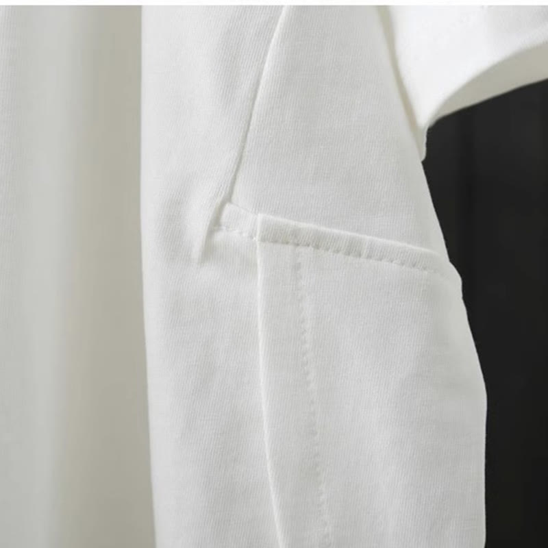 T-shirt décontracté à manches courtes et col rond pour femme, imprimé Buddha Stones , en coton, ample et uni, pour l'été - image 8