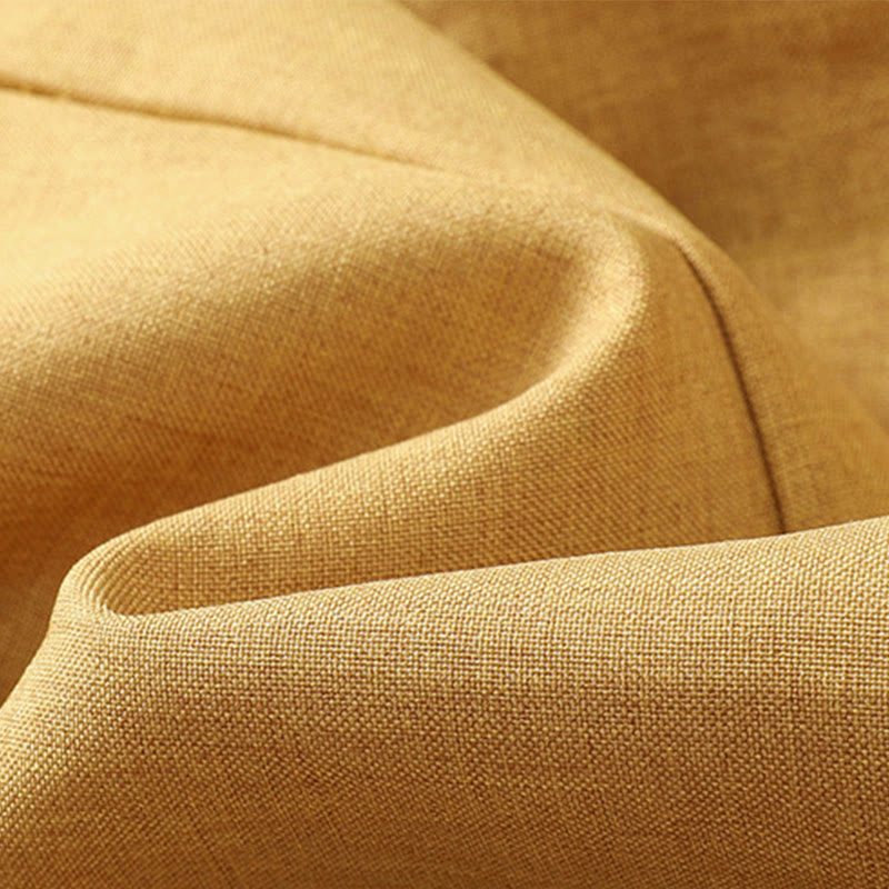 Chemise à manches trois-quarts en coton et lin pour femme, motif Buddha Stones, col ras du cou et boutons unis - image 9