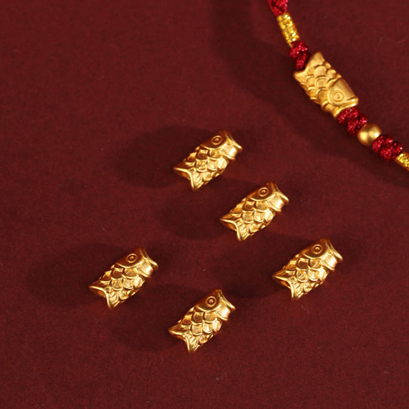 Bracelet tressé fait main en or 999 avec Buddha Stones et protection contre la chance, motif poisson koï - image 5