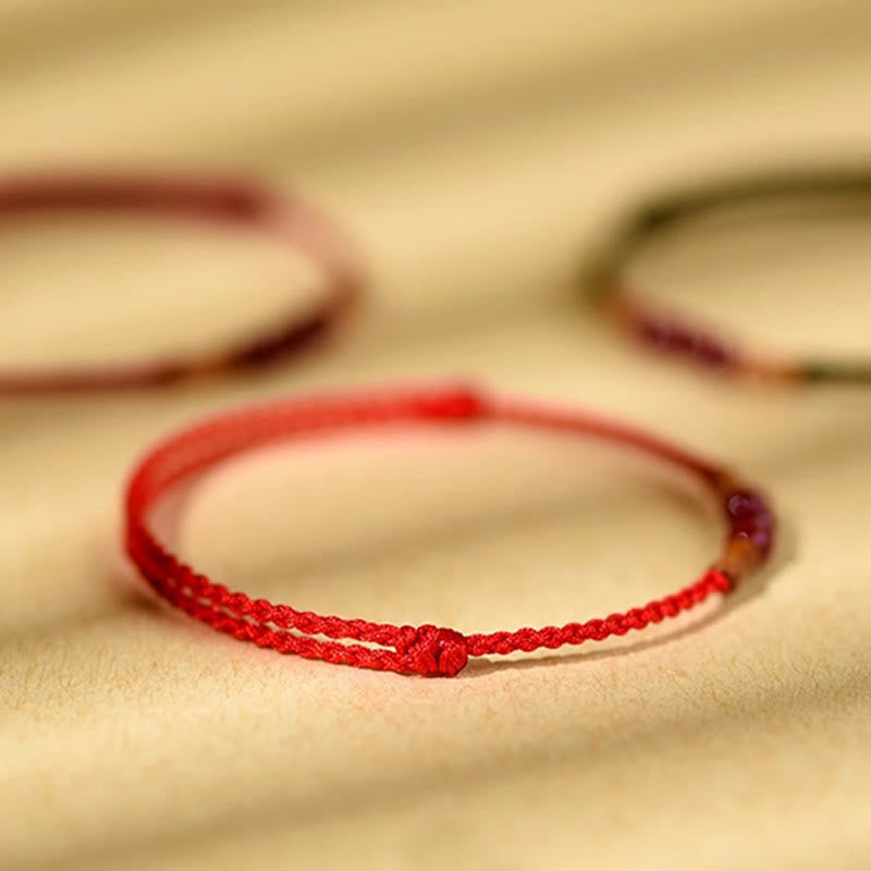 Bracelet de bénédiction en perles de cinabre et bois de pêcher, Buddha Stones