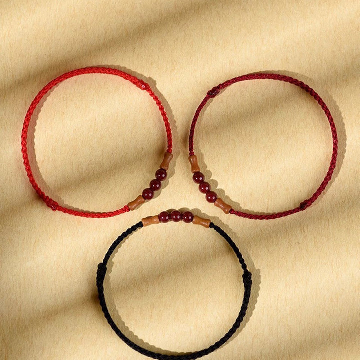 Bracelet de bénédiction en perles de cinabre et bois de pêcher, Buddha Stones