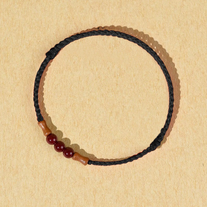 Bracelet de bénédiction en perles de cinabre et bois de pêcher, Buddha Stones