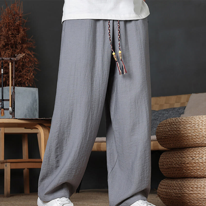 Pantalon décontracté uni avec cordon de serrage et poches pour homme Motif Buddha Stones - Gris - US/UK/AU46，EU56 (5XL) - image 19