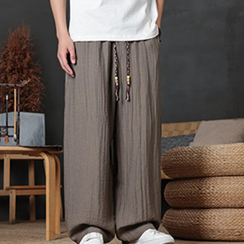 Pantalon décontracté uni avec cordon de serrage et poches pour homme Motif Buddha Stones - image 1