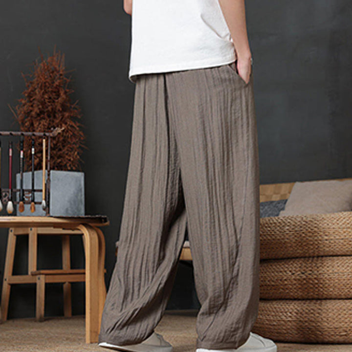 Pantalon décontracté uni avec cordon de serrage et poches pour homme Motif Buddha Stones - image 5