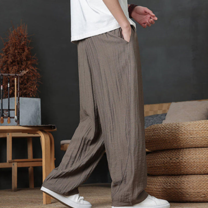 Pantalon décontracté uni avec cordon de serrage et poches pour homme Motif Buddha Stones - image 4
