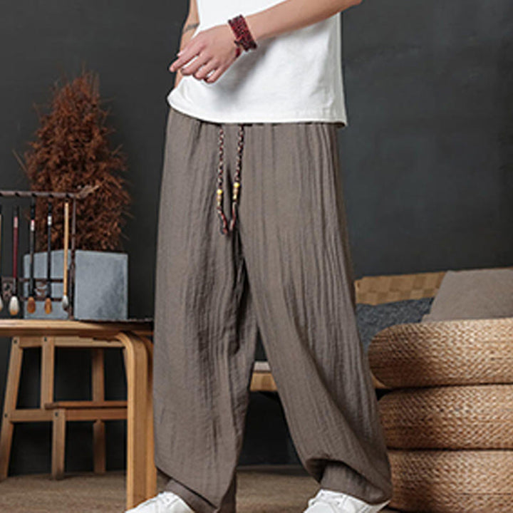 Pantalon décontracté uni avec cordon de serrage et poches pour homme Motif Buddha Stones - image 2