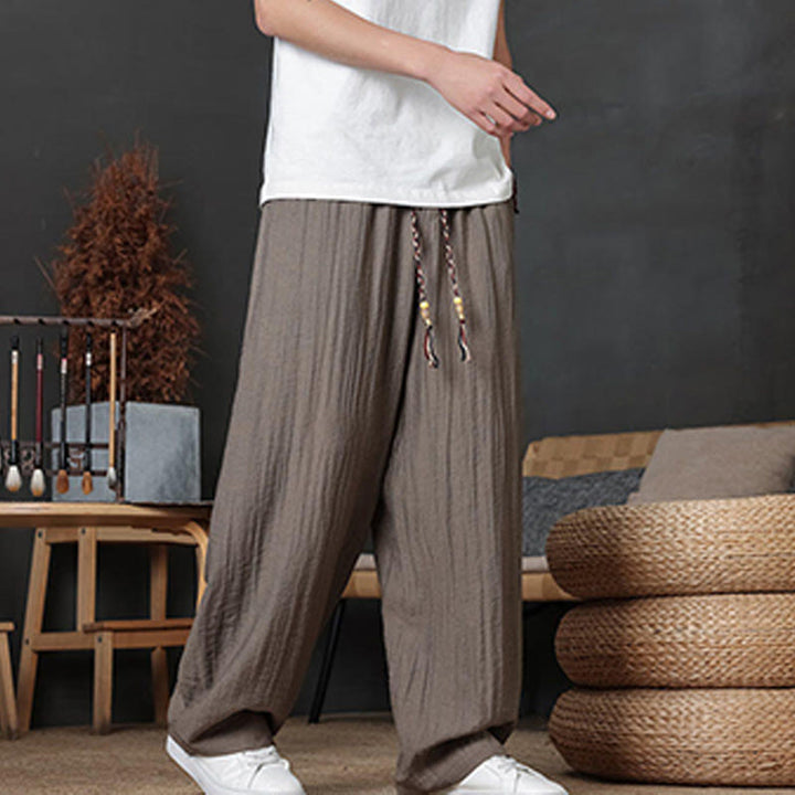 Pantalon décontracté uni avec cordon de serrage et poches pour homme Motif Buddha Stones - image 7