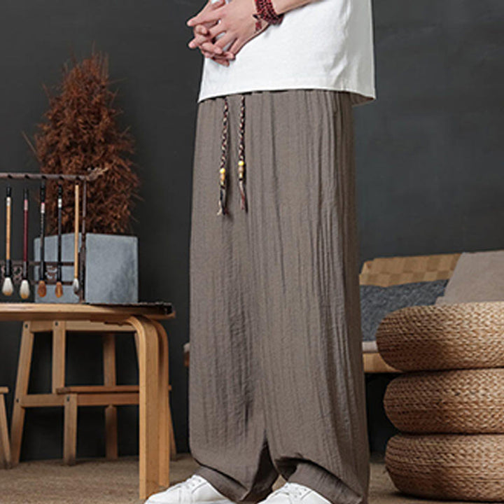 Pantalon décontracté uni avec cordon de serrage et poches pour homme Motif Buddha Stones - image 3