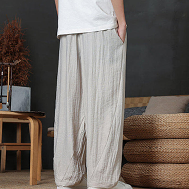 Pantalon décontracté uni avec cordon de serrage et poches pour homme Motif Buddha Stones - image 13