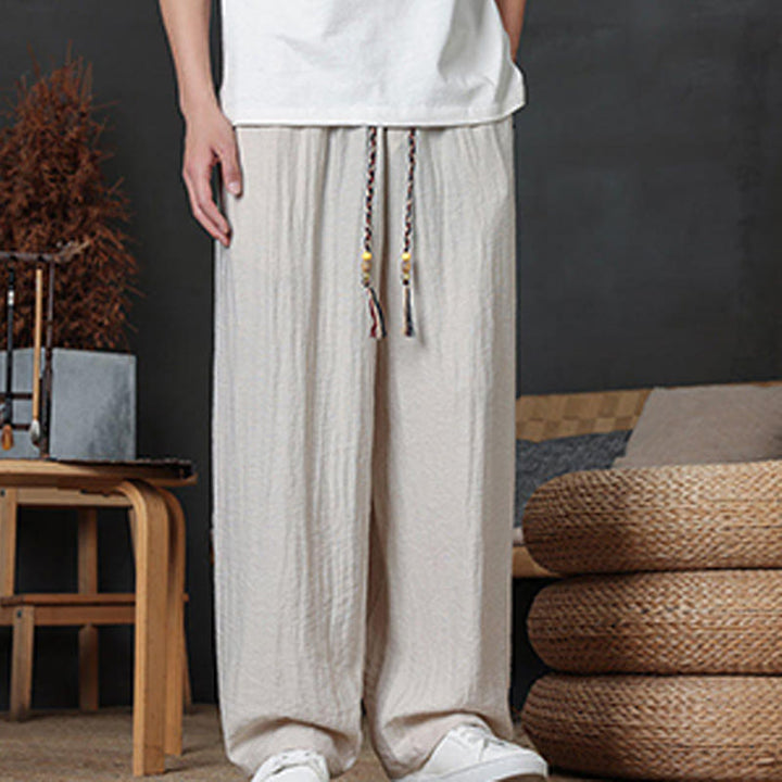 Pantalon décontracté uni avec cordon de serrage et poches pour homme Motif Buddha Stones - image 16