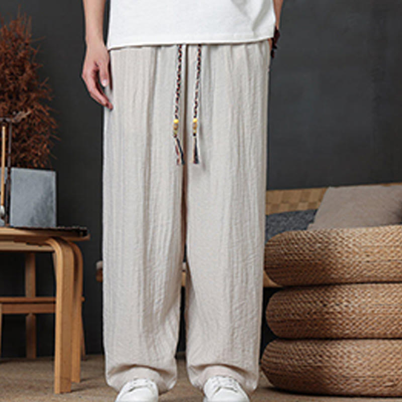 Pantalon décontracté uni avec cordon de serrage et poches pour homme Motif Buddha Stones - image 12