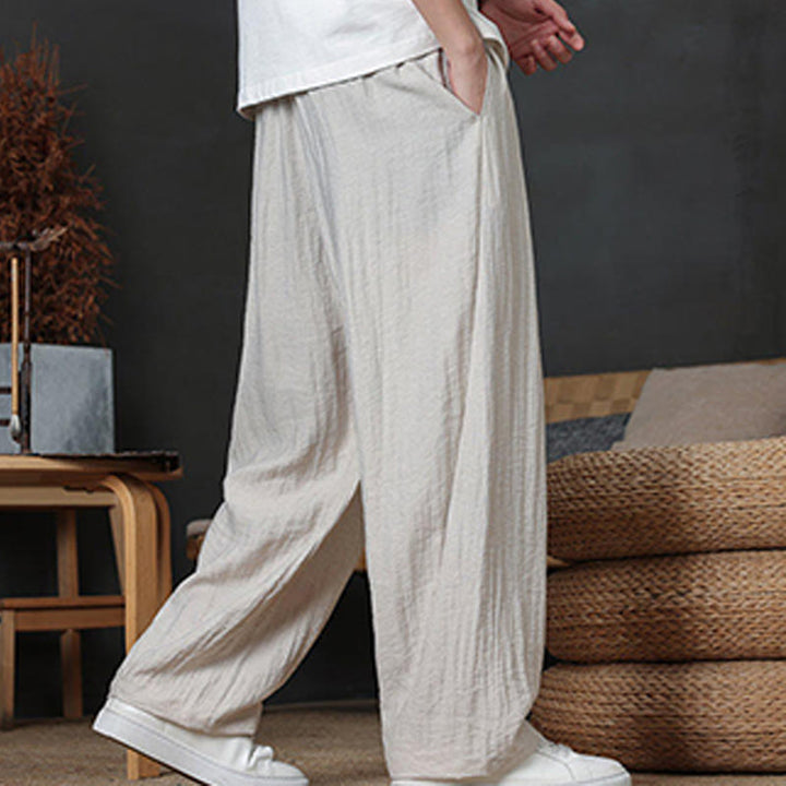 Pantalon décontracté uni avec cordon de serrage et poches pour homme Motif Buddha Stones - image 14