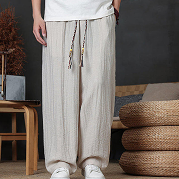 Pantalon décontracté uni avec cordon de serrage et poches pour homme Motif Buddha Stones - image 18