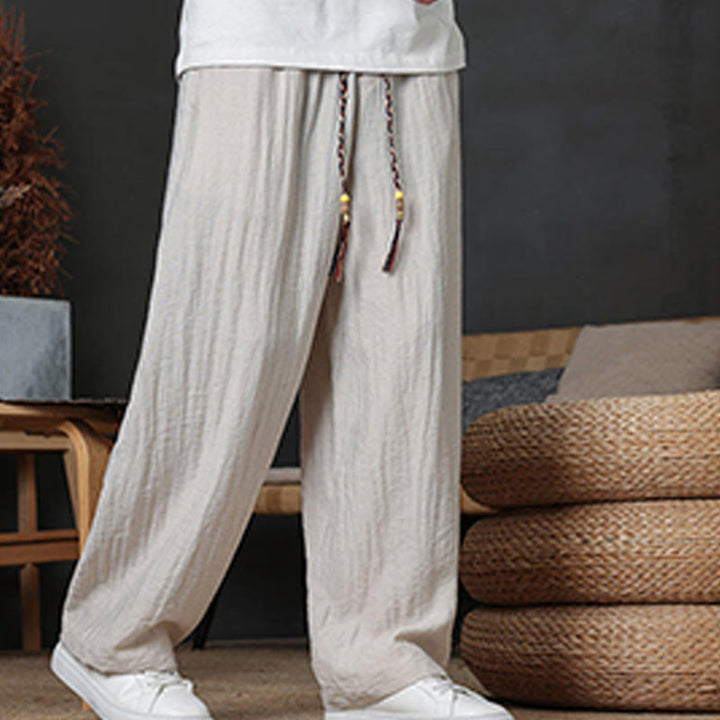 Pantalon décontracté uni avec cordon de serrage et poches pour homme Motif Buddha Stones - image 15