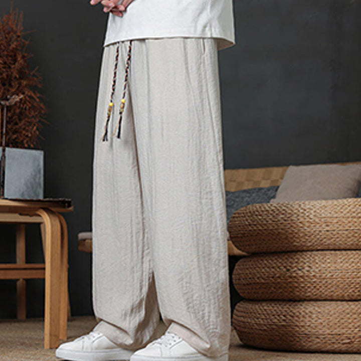 Pantalon décontracté uni avec cordon de serrage et poches pour homme Motif Buddha Stones - image 17