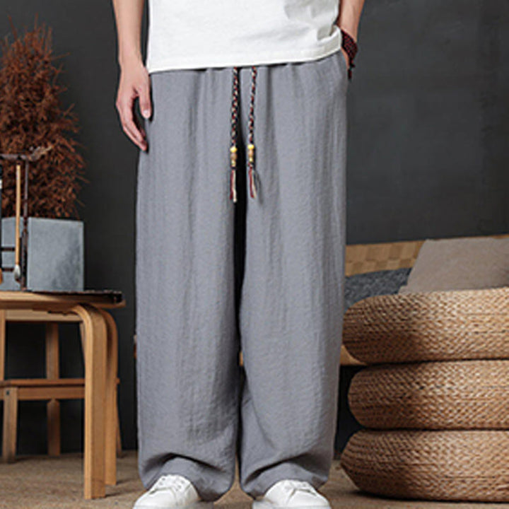 Pantalon décontracté uni avec cordon de serrage et poches pour homme Motif Buddha Stones - image 20