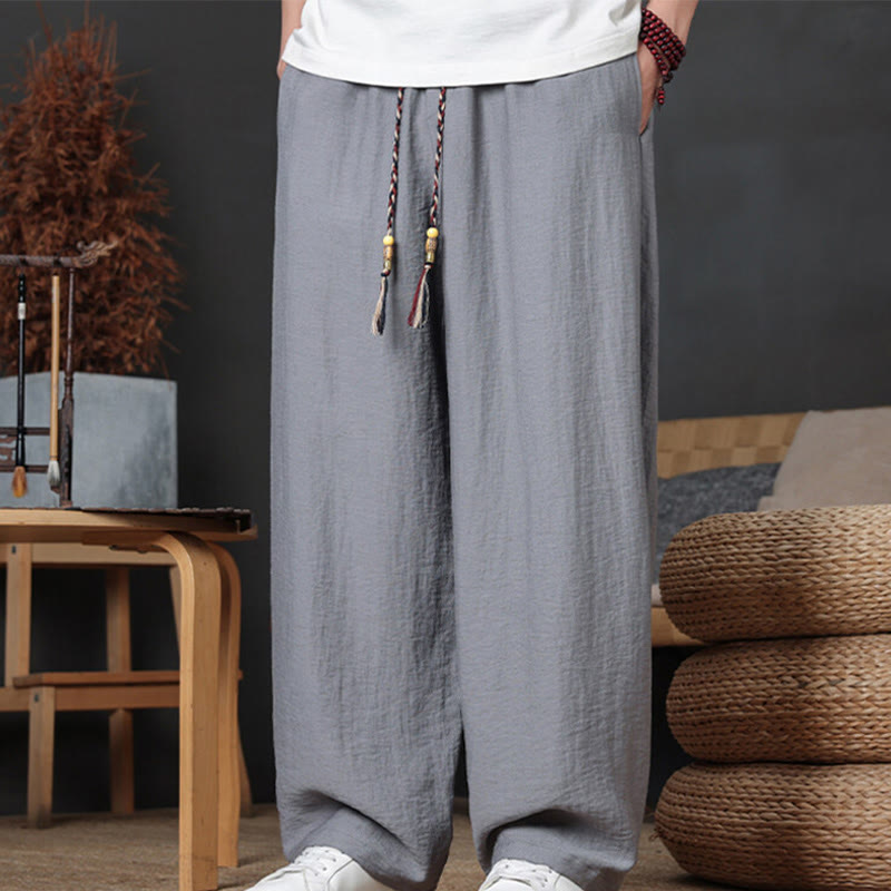 Pantalon décontracté uni avec cordon de serrage et poches pour homme Motif Buddha Stones - image 25