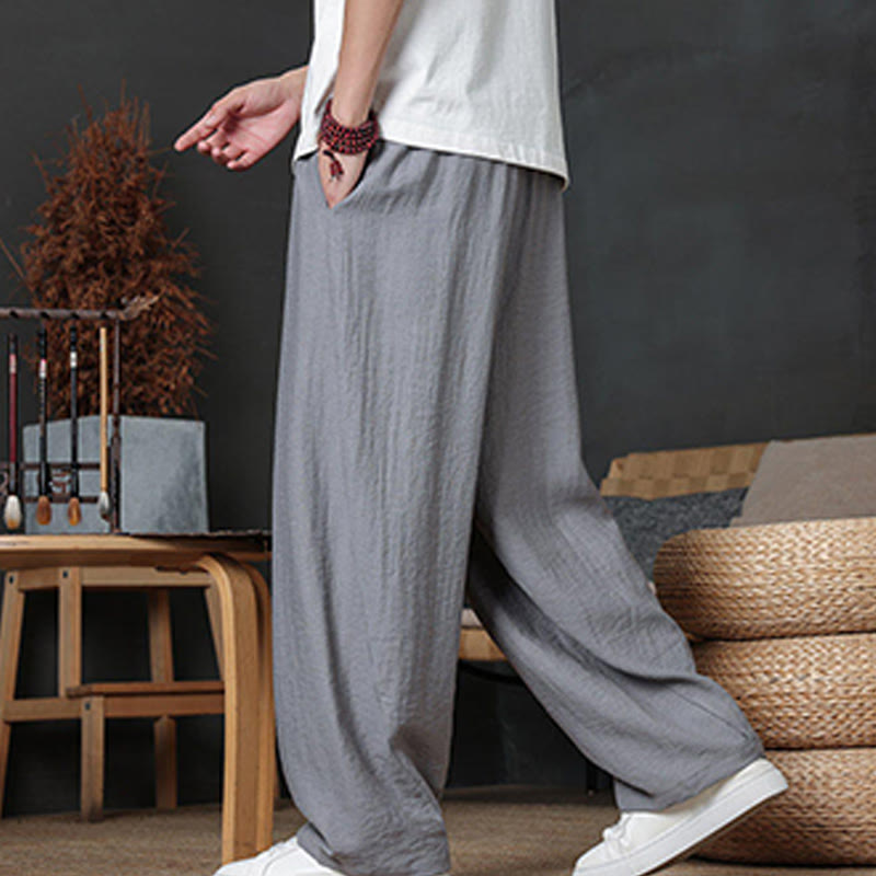 Pantalon décontracté uni avec cordon de serrage et poches pour homme Motif Buddha Stones - image 22