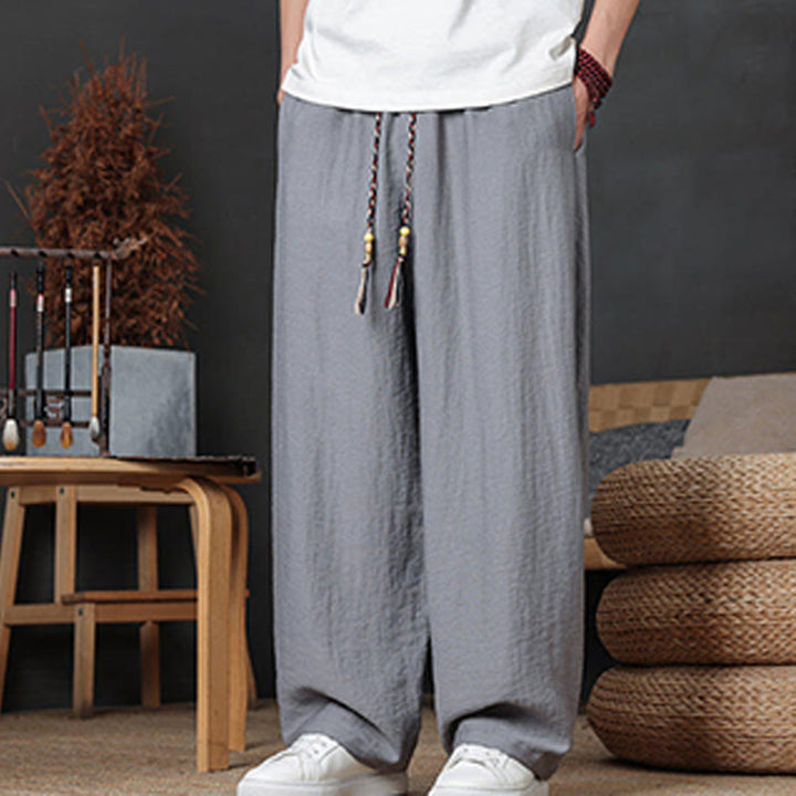 Pantalon décontracté uni avec cordon de serrage et poches pour homme Motif Buddha Stones - image 26