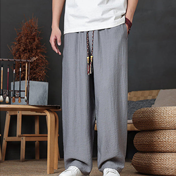Pantalon décontracté uni avec cordon de serrage et poches pour homme Motif Buddha Stones - image 28
