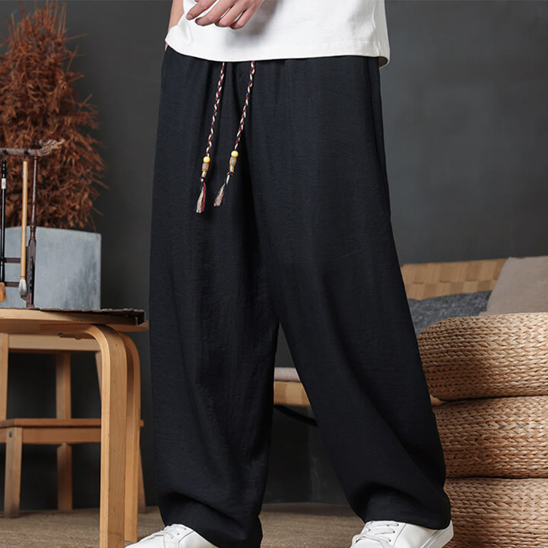 Pantalon décontracté uni avec cordon de serrage et poches pour homme Motif Buddha Stones - image 32
