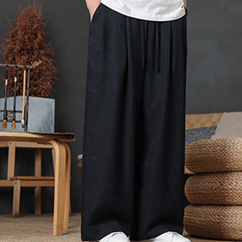 Pantalon décontracté uni avec cordon de serrage et poches pour homme Motif Buddha Stones - image 34
