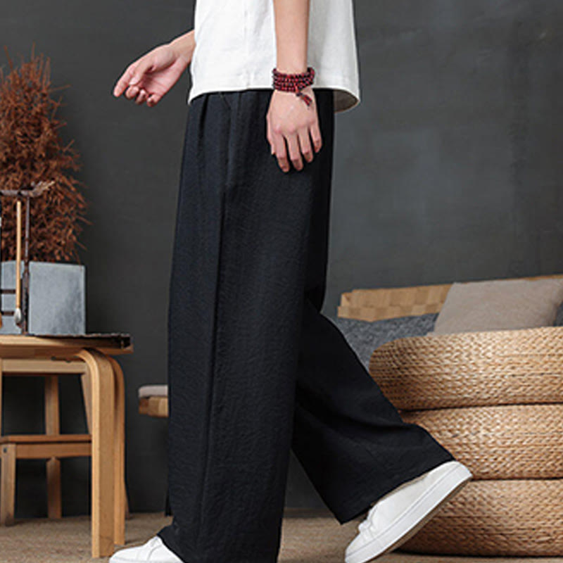 Pantalon décontracté uni avec cordon de serrage et poches pour homme Motif Buddha Stones - image 40