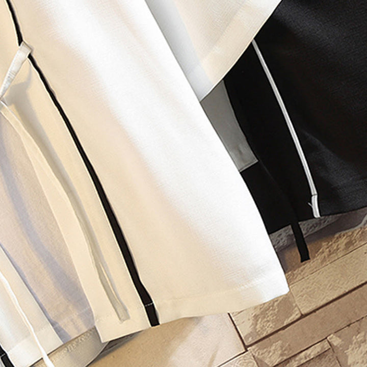 Veste kimono ouverte pour homme, broderie de Buddha Stones, dragon, phénix, nuage de bon augure, vagues, feuilles, grues - image 35