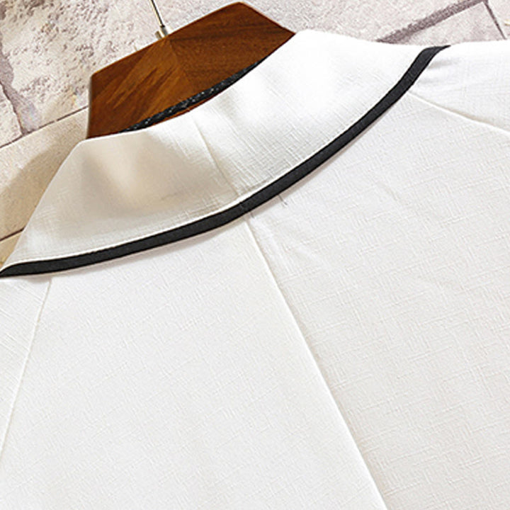 Veste kimono ouverte pour homme, broderie de Buddha Stones, dragon, phénix, nuage de bon augure, vagues, feuilles, grues - image 26