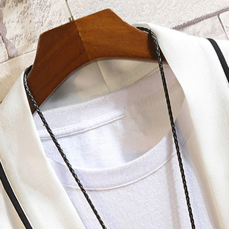 Veste kimono ouverte pour homme, broderie de Buddha Stones, dragon, phénix, nuage de bon augure, vagues, feuilles, grues - image 25