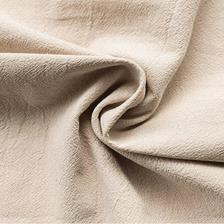 Chemise d'été en lin pour homme, manches mi-longues, motif feuilles de bambou jaune, motif Buddha Stones - image 8