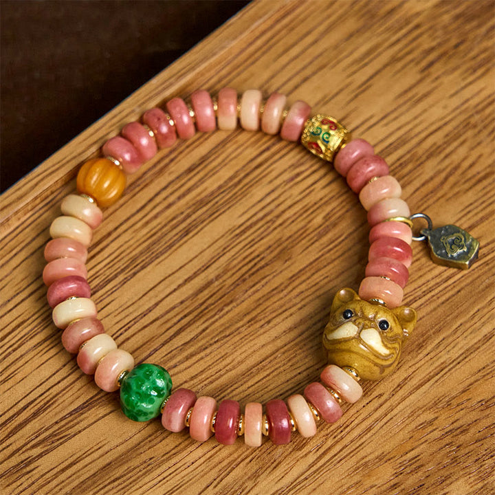 Bracelet porte-bonheur en perles de sang violet en os de chameau tibétain naturel Buddha Stones