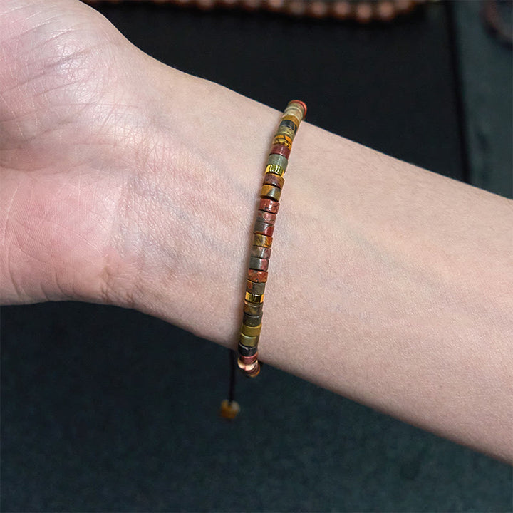 Bracelet de perles d'espacement en rhodonite et Buddha Stones pour la guérison des relations