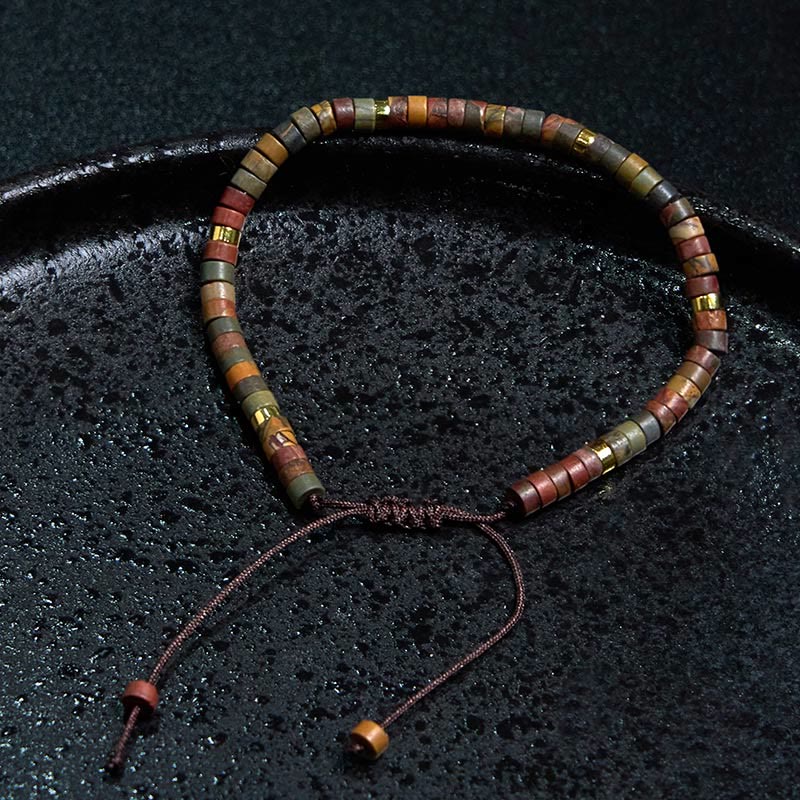 Bracelet de perles d'espacement en rhodonite et Buddha Stones pour la guérison des relations