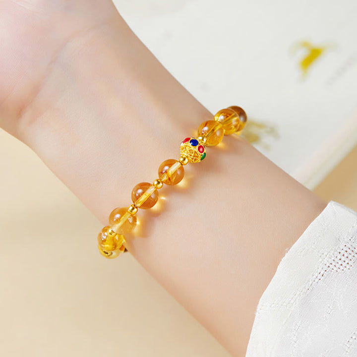 Bracelet de protection œil de tigre en citrine et argent sterling 925 avec Buddha Stones