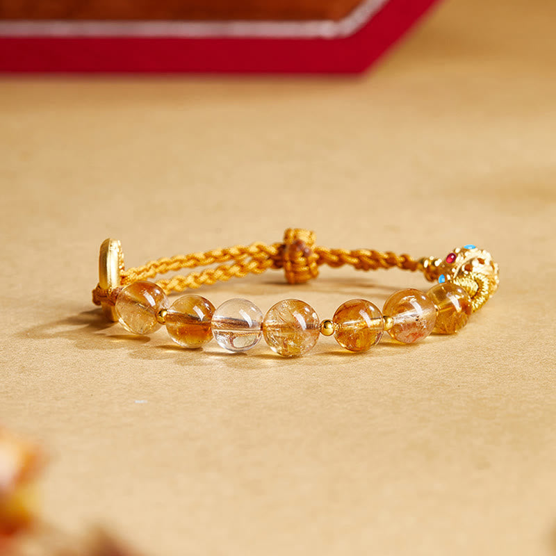 Bracelet tressé en argent sterling 925 avec Buddha Stones et cristal blanc, symbole de la paix, symbole Fu