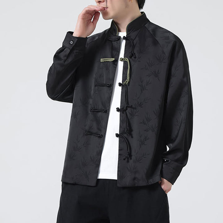 Chemise à manches longues pour homme, motif jacquard de Buddha Stones , motif grenouille chinoise, boutons - image 24