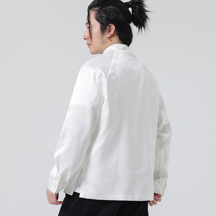 Chemise à manches longues pour homme, motif jacquard de Buddha Stones , motif grenouille chinoise, boutons - image 14