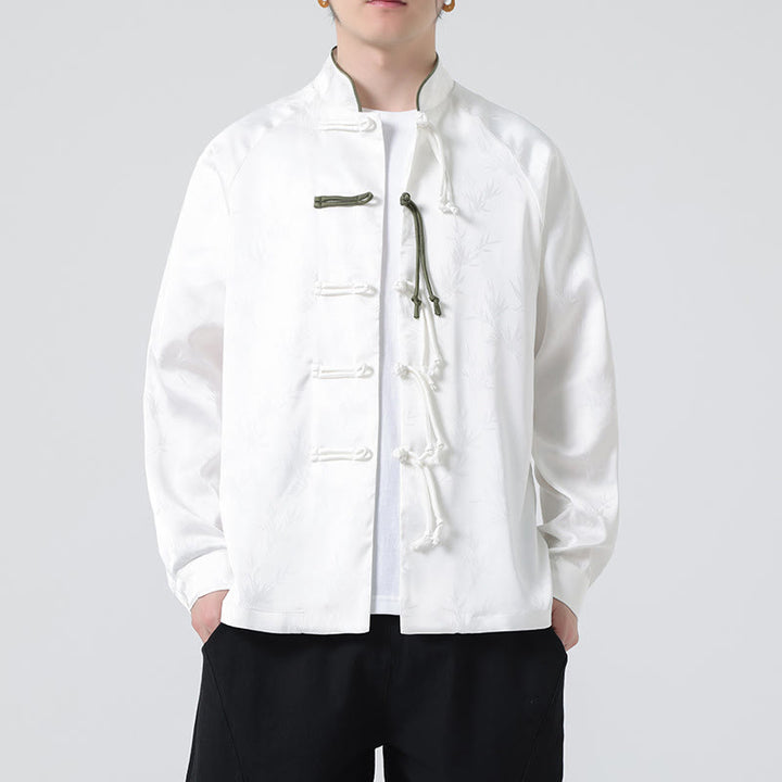Chemise à manches longues pour homme, motif jacquard de Buddha Stones , motif grenouille chinoise, boutons