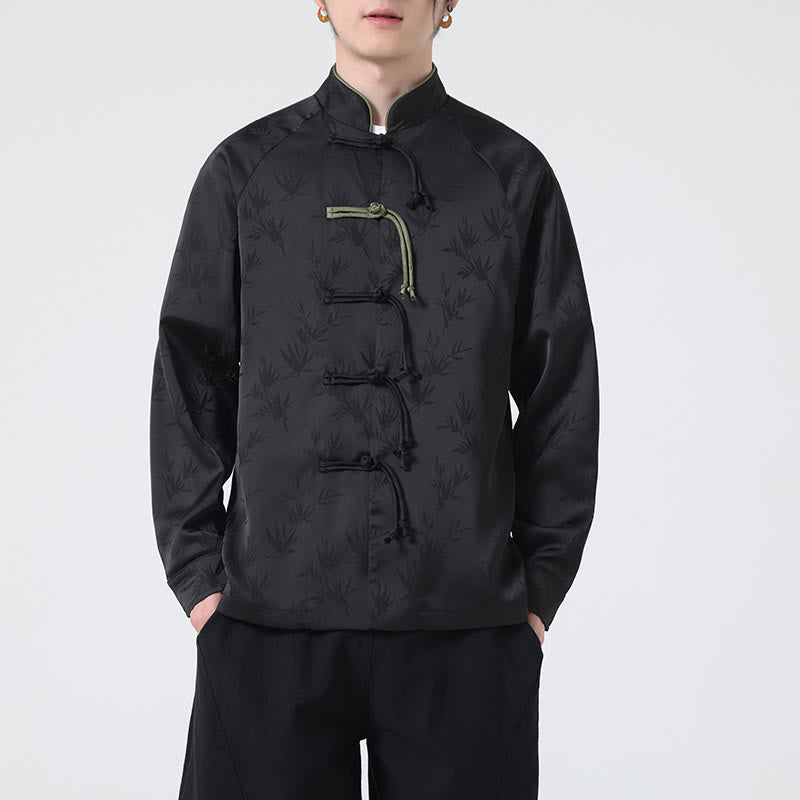 Chemise à manches longues pour homme, motif jacquard de Buddha Stones , motif grenouille chinoise, boutons