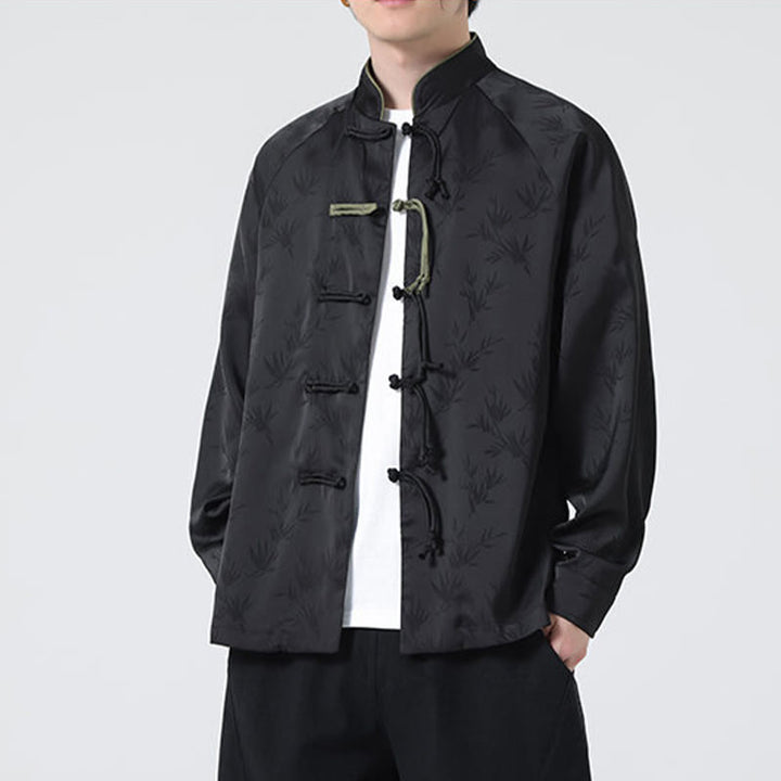 Chemise à manches longues pour homme, motif jacquard de Buddha Stones , motif grenouille chinoise, boutons
