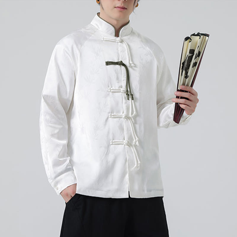 Chemise à manches longues pour homme, motif jacquard de Buddha Stones , motif grenouille chinoise, boutons - image 17