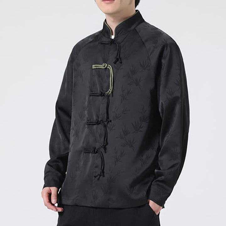 Chemise à manches longues pour homme, motif jacquard de Buddha Stones , motif grenouille chinoise, boutons - image 22