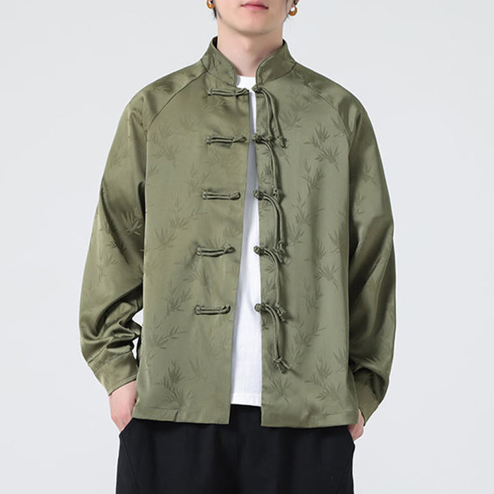 Chemise à manches longues pour homme, motif jacquard de Buddha Stones , motif grenouille chinoise, boutons - image 5