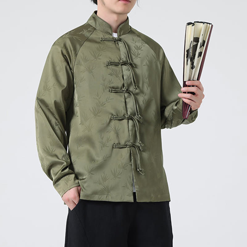 Chemise à manches longues pour homme, motif jacquard de Buddha Stones , motif grenouille chinoise, boutons - image 1