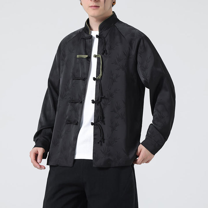 Chemise à manches longues pour homme, motif jacquard de Buddha Stones , motif grenouille chinoise, boutons - image 20