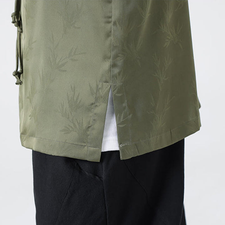 Chemise à manches longues pour homme, motif jacquard de Buddha Stones , motif grenouille chinoise, boutons - image 10