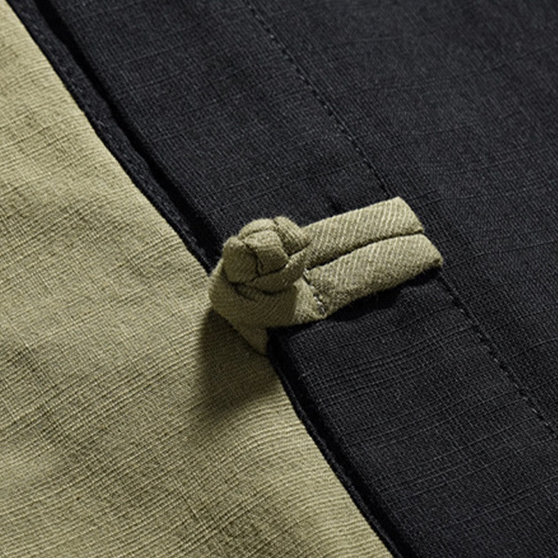 Chemise à manches mi-longues en coton et lin pour homme, style chinois, décontracté, assorti, motif grenouille et Buddha Stones - image 28