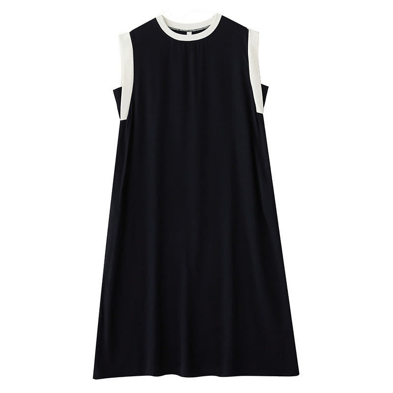 Robe mi-longue fendue sans manches en coton avec poches et motif Buddha Stones - image 7